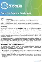 Only the Captain Guidelines